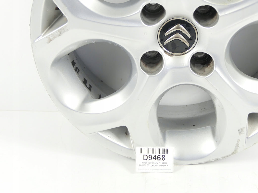 1x Alufelge 16 Zoll 6.0" 4x108 22ET 9687753077 Citroën C3 Ii Rim Wheel FEL7913445801tq