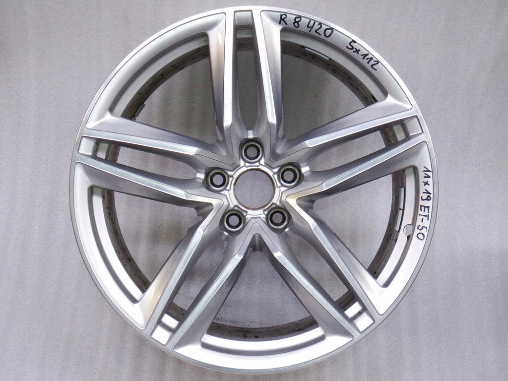 1x Alufelge 19 Zoll 11.0" 5x112 50ET Glanz Silber 420601025BE Audi R8 Rim Wheel FEL9907000936ll