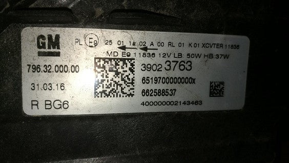 Frontscheinwerfer Opel Astra B16 39055746 662588537 Full LED Rechts Headlight