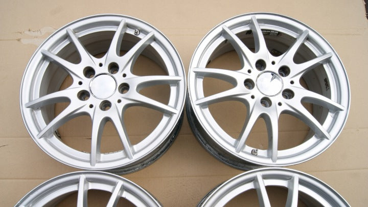 4x Alufelge 16 Zoll 6.5" 5x112 49ET Glanz Silber A2464011302 Mercedes-Benz W246 FEL4336228606pm
