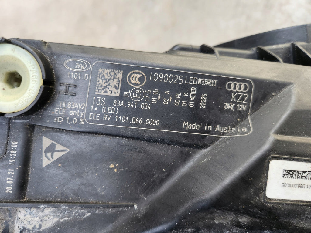 Frontscheinwerfer Audi Q3 83941034 Rechts Scheinwerfer Headlight SCH9987891102cz