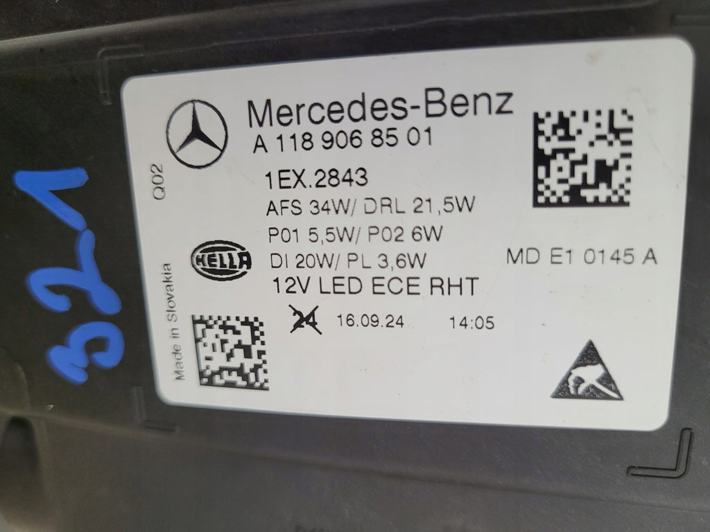 Frontscheinwerfer Mercedes-Benz Cla A1189068501 Links Scheinwerfer Headlight SCH9189022001mv