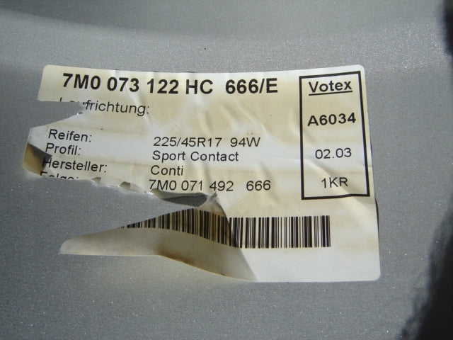 1x Alufelge 17 Zoll 7.0" 5x112 54ET Glanz Silber 7M0073122HC VW Sharan Rim Wheel