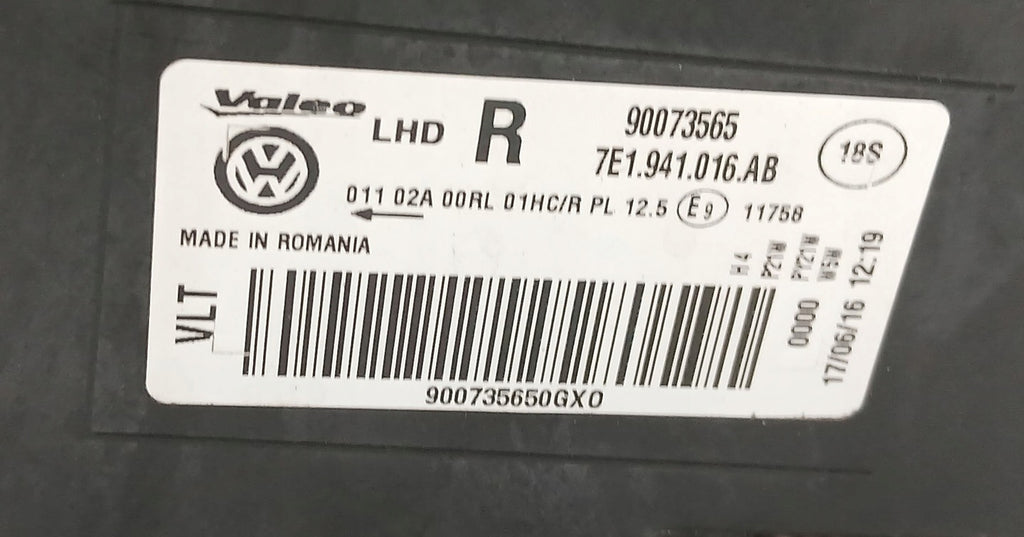 Frontscheinwerfer VW Transporter 7E1941016AB Rechts Scheinwerfer Headlight