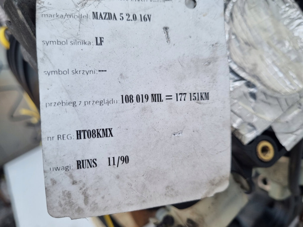 Motor Mazda 6 I LF LF20 2.0 177TKm 2005 Benzin Engine Unkomplett