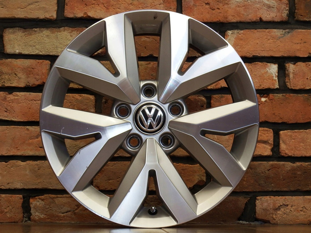4x Alufelge 16 Zoll 6.5" 5x112 48ET Glanz Silber VW Golf Touran Rim Wheel FEL1050158444cu