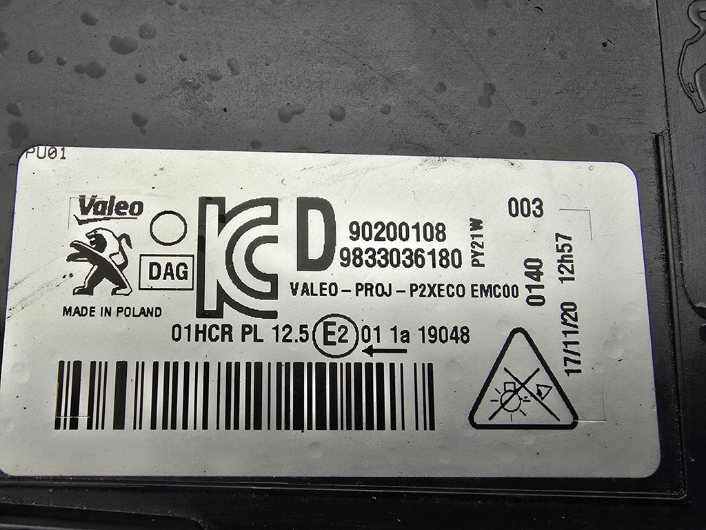 Frontscheinwerfer Peugeot 208 9833036180 LED Rechts Scheinwerfer Headlight SCH2162498425ae