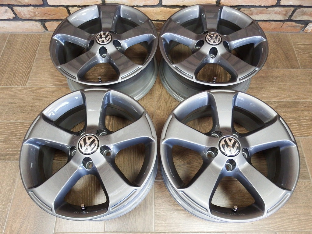 4x Alufelge 16 Zoll 6.5" 5x112 42ET Glanz Grau VW Scirocco Passat Rim Wheel FEL6965301818tz