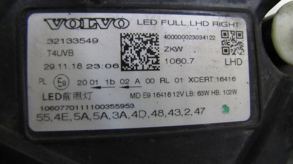 Frontscheinwerfer Volvo Xc60 I 31420418 32133549 LED Rechts Headlight SCH9991619598nj