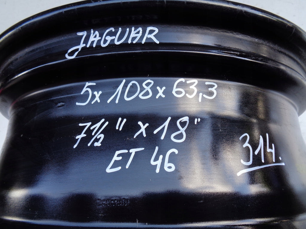 1x Alufelge 18 Zoll 7.5" 5x108 46ET Glanz Schwarz GX73-1007-SA Jaguar Rim Wheel