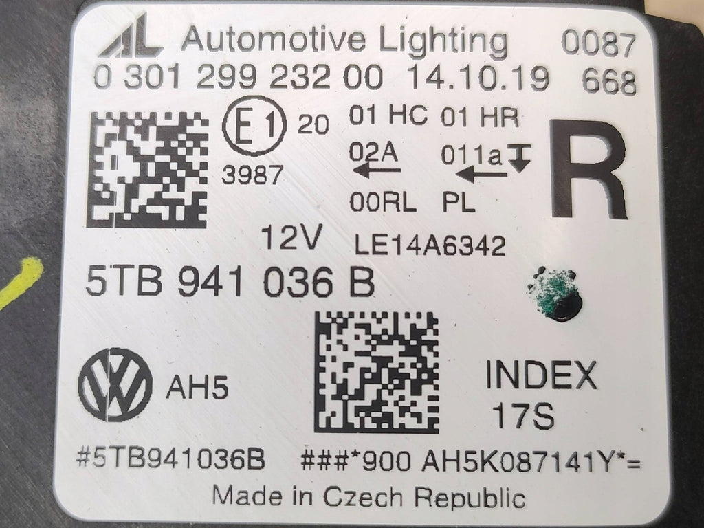 Frontscheinwerfer VW Touran 5TB941036B Rechts Scheinwerfer Headlight SCH2645702114aj