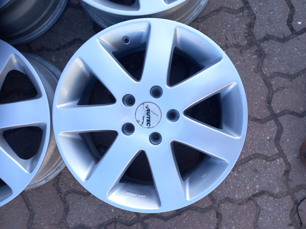 4x Alufelge 16 Zoll 6.5" 5x112 50ET Matt Silber 8P0601025A Audi A6 A4 Rim Wheel