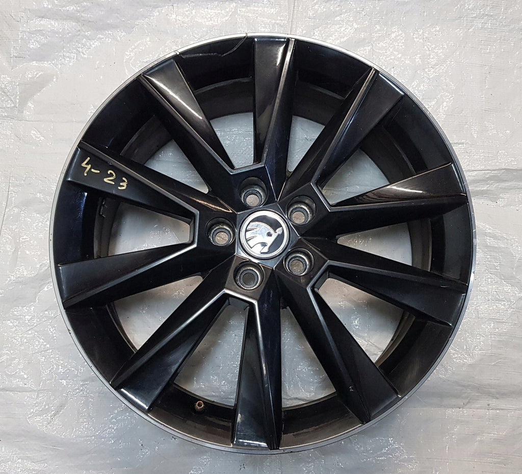 1x Alufelge 17 Zoll 7.0" 5x100 46ET Glanz Schwarz 5JJ601025B Skoda Fabia Rapid