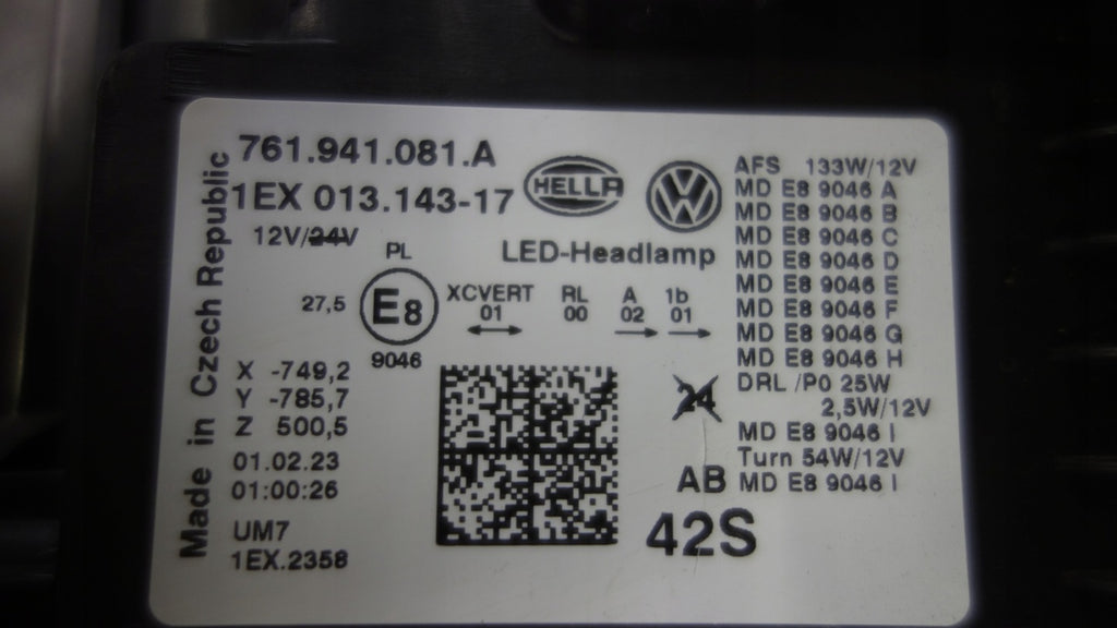 Frontscheinwerfer VW Touareg 761941081A LED Links Scheinwerfer Headlight