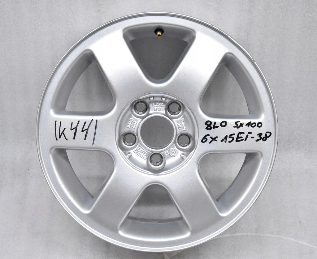1x Alufelge 15 Zoll 6.0" 5x100 38ET Glanz Silber 8L0601025F Audi A3 Rim Wheel FEL7508006062tu