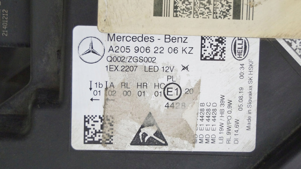 Frontscheinwerfer Mercedes-Benz 205906220681 LED Rechts Scheinwerfer Headlight SCH8060477872wj