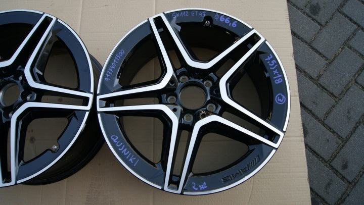1x Alufelge 18 Zoll 7.5" 5x112 49ET Glanz Schwarz A1774011500 Mercedes-Benz Amg FEL2717207856pb