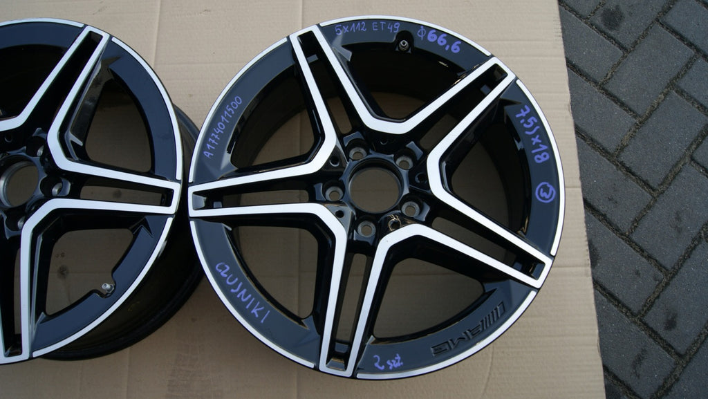 1x Alufelge 18 Zoll 7.5" 5x112 49ET Glanz Schwarz A1774011500 Mercedes-Benz Amg FEL2717207856pb