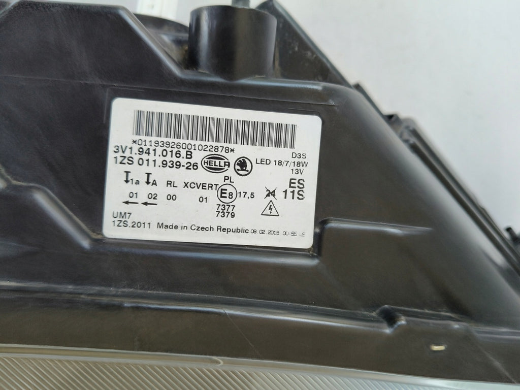 Frontscheinwerfer Skoda Superb III 3V1941016B LED Rechts Scheinwerfer Headlight SCH2622693073kd