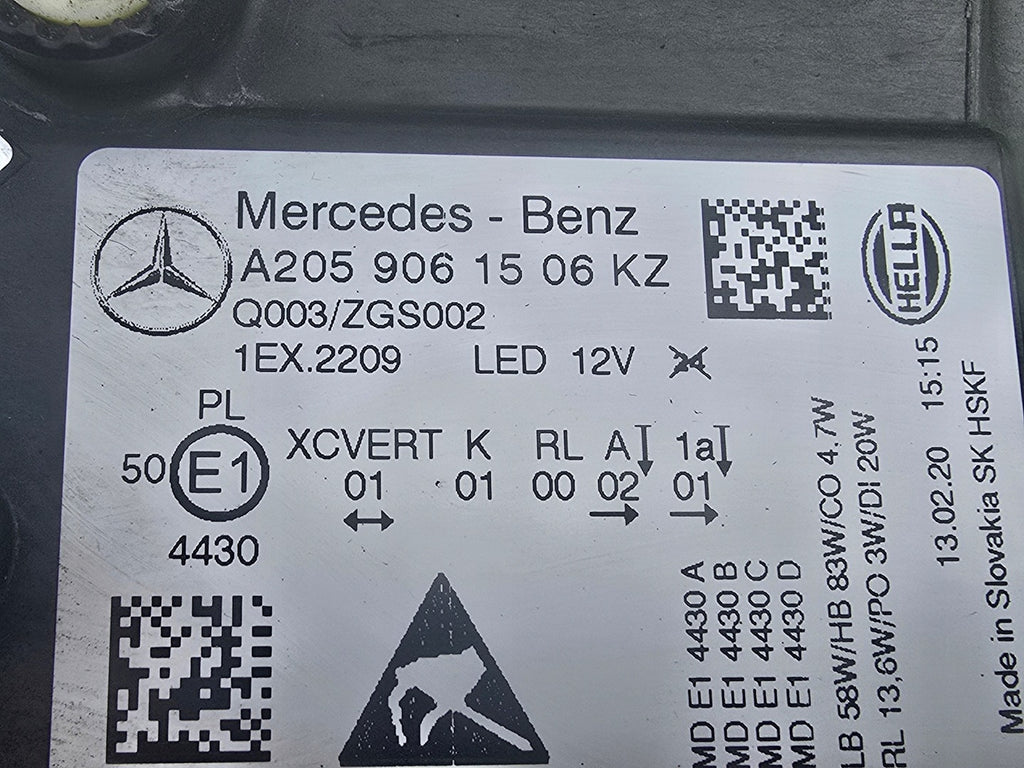 Frontscheinwerfer Mercedes-Benz W205 A205 A2059061506 Links Headlight SCH9394250147zy