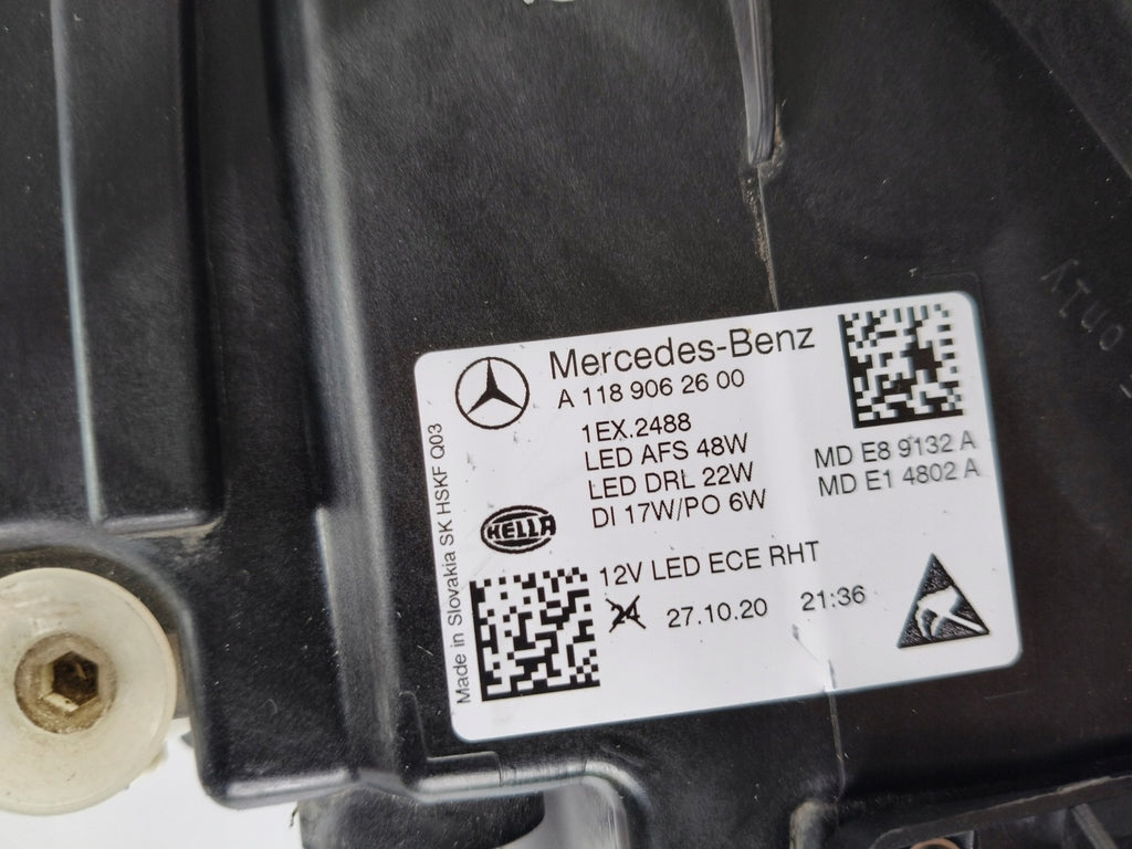Frontscheinwerfer Mercedes-Benz Cla A1189062600 Full LED Rechts Headlight SCH2636691142ww