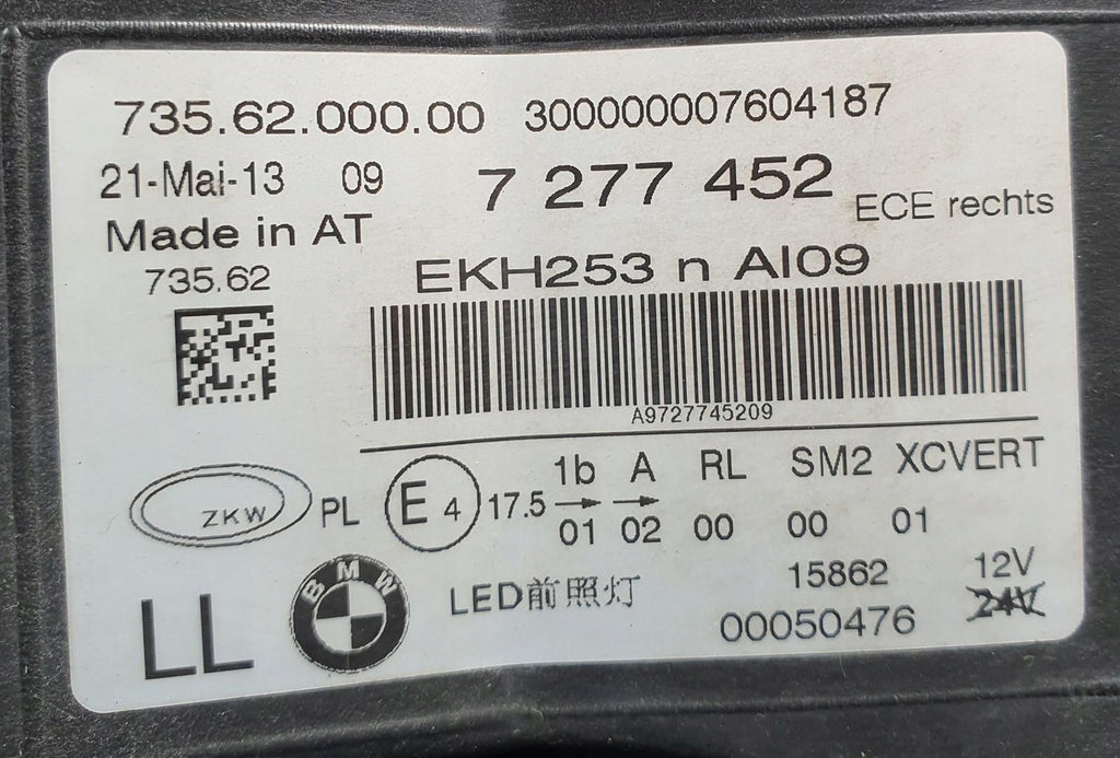 Frontscheinwerfer BMW X6 E71 7277452 7268672 Rechts Scheinwerfer Headlight SCH9738012156iw