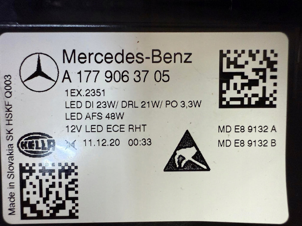 Frontscheinwerfer Mercedes-Benz W177 A1779063705 Full LED Links Headlight SCH8363860937yj