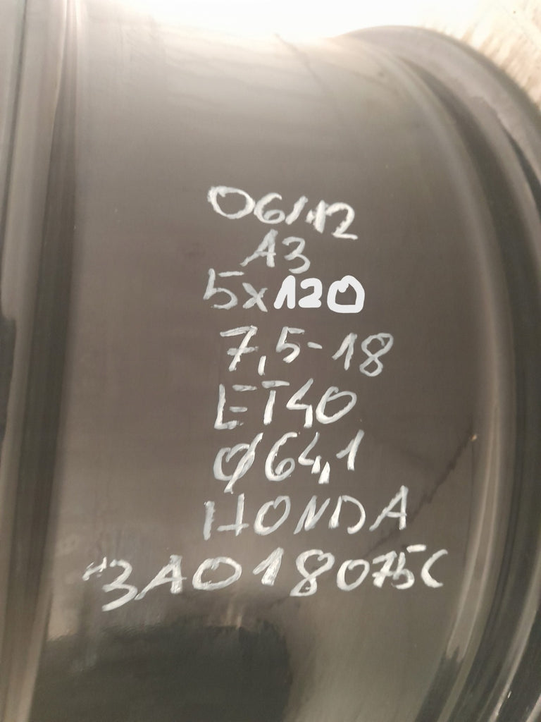 1x Alufelge 18 Zoll 7.5" 5x120 40ET Glanz Schwarz 3A018075C Honda I Rim Wheel FEL5334498701im
