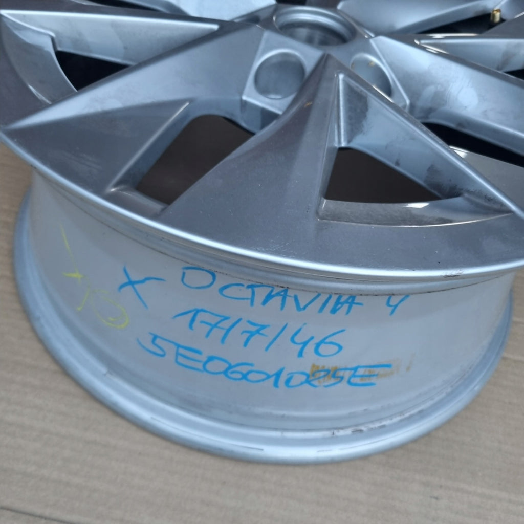 1x Alufelge 17 Zoll 7.0" 5x112 46ET Glanz Silber 5E3601025E Skoda Octavia Iv FEL8330374343gh