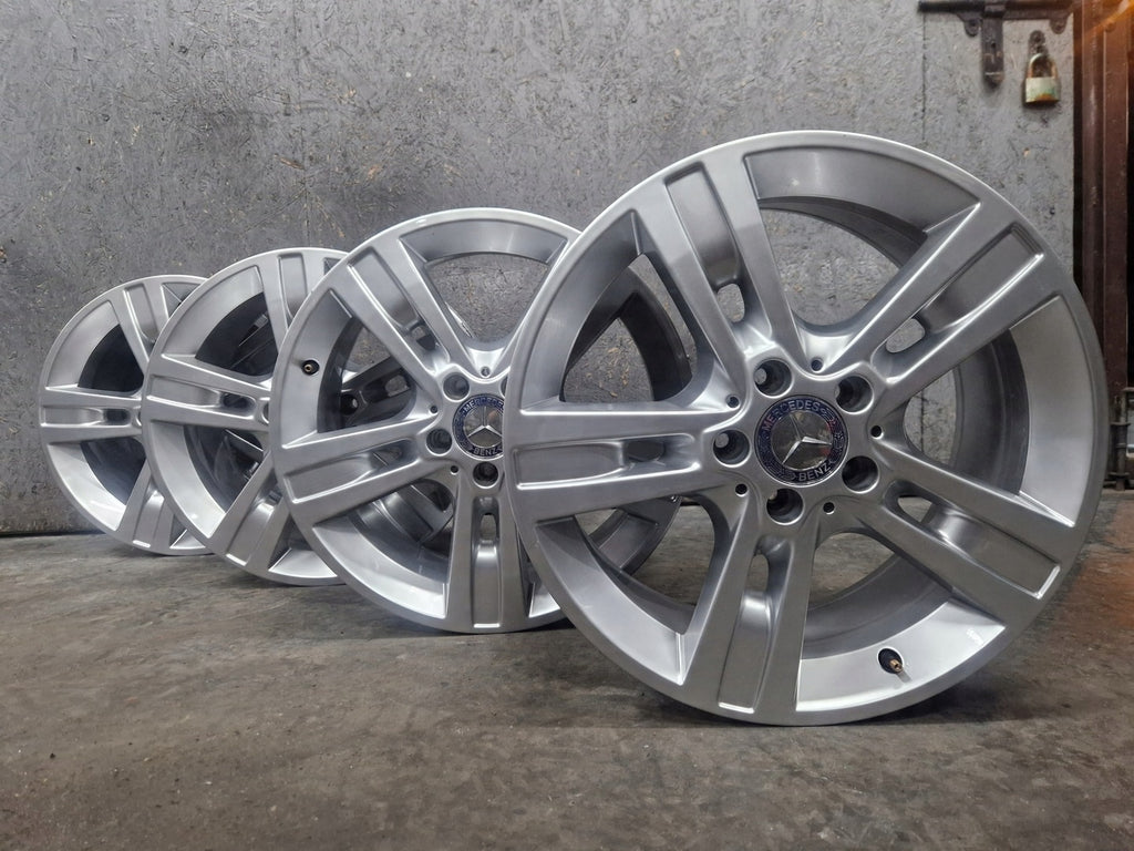 4x Alufelge 18 Zoll 8.0" 5x112 60ET Glanz Silber A1644015702 Mercedes-Benz