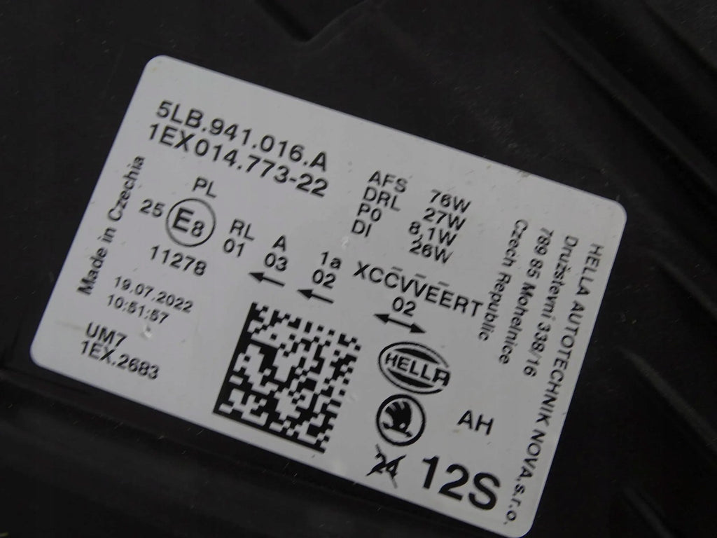 Frontscheinwerfer Skoda Enyaq 5LB941016 Rechts Scheinwerfer Headlight