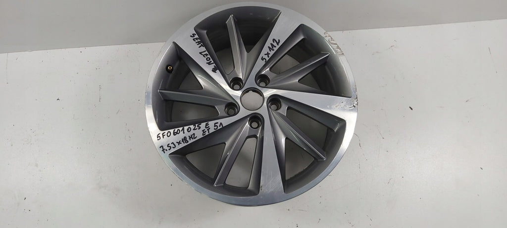1x Alufelge 18 Zoll 7.5" 5x112 51ET Glanz Grau 5F0601025E Mg Leon Rim Wheel FEL9348007949ej