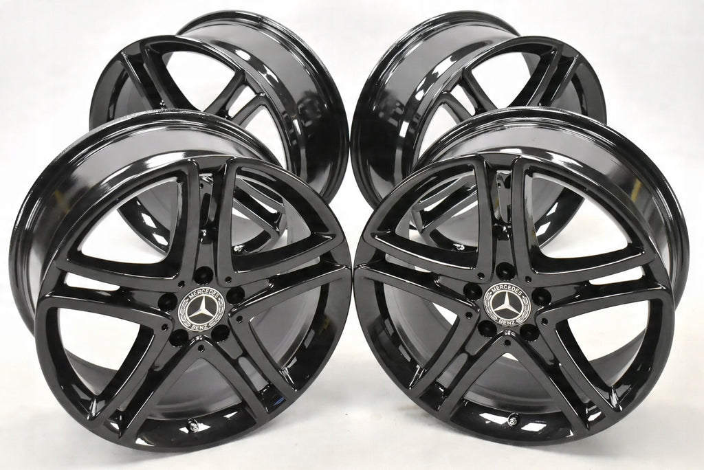 4x Alufelge 18 Zoll 8.0" 5x112 41ET Glanz Schwarz A2224011900 Mercedes-Benz W222