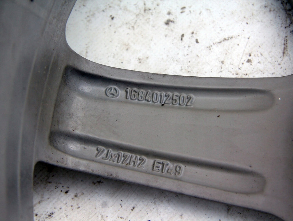 1x Alufelge 17 Zoll 7.0" 5x112 49ET Glanz Silber 1684012502 Mercedes-Benz