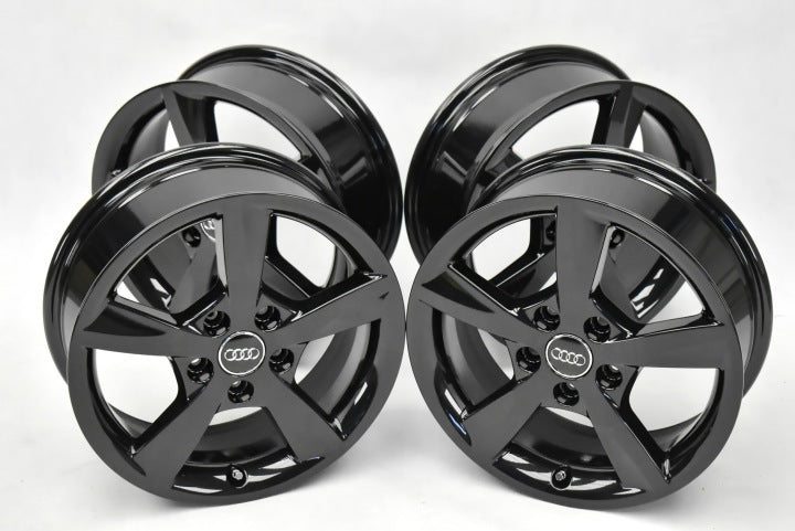 1x Alufelge 16 Zoll 6.0" 5x112 48ET Glanz Schwarz 8V0071496 Audi A3 Rim Wheel FEL8925701318wl