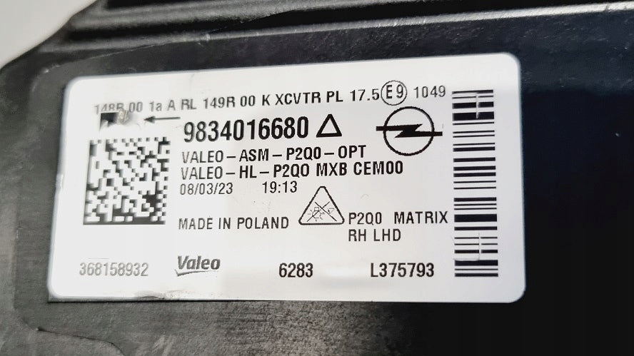 Frontscheinwerfer Opel Mokka 9834016680 Rechts Scheinwerfer Headlight SCH7807664638gn