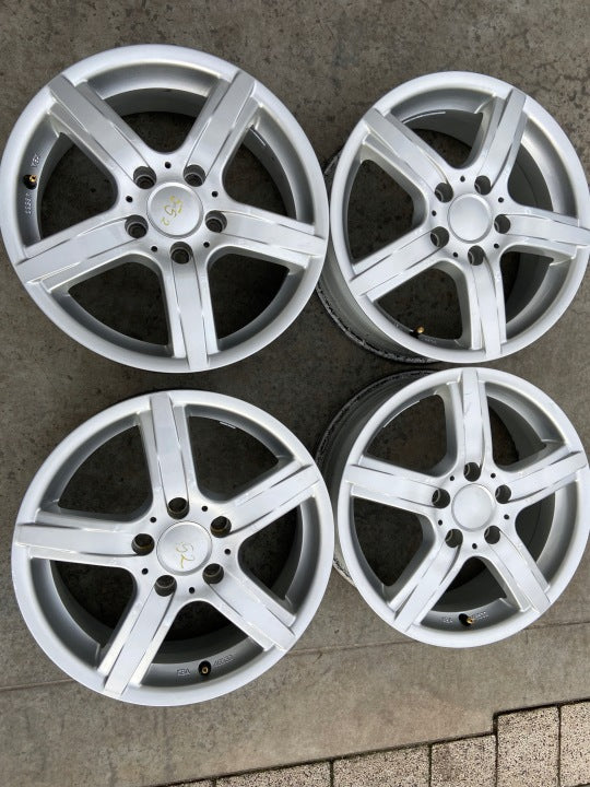 4x Alufelge 16 Zoll 6.0" 5x112 46ET Glanz Silber Seat Rim Wheel FEL6171375547jg