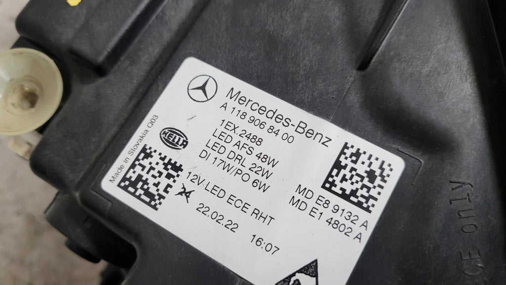 Frontscheinwerfer Mercedes-Benz Cla A1189068400 Full LED Rechts Headlight SCH4106287655lk