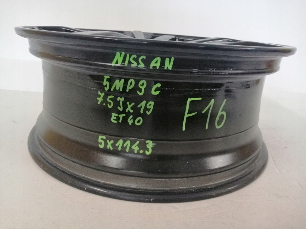 1x Alufelge 19 Zoll 7.5" 5x114.3 40ET Glanz Schwarz Nissan I Rim Wheel FEL1626732825iz