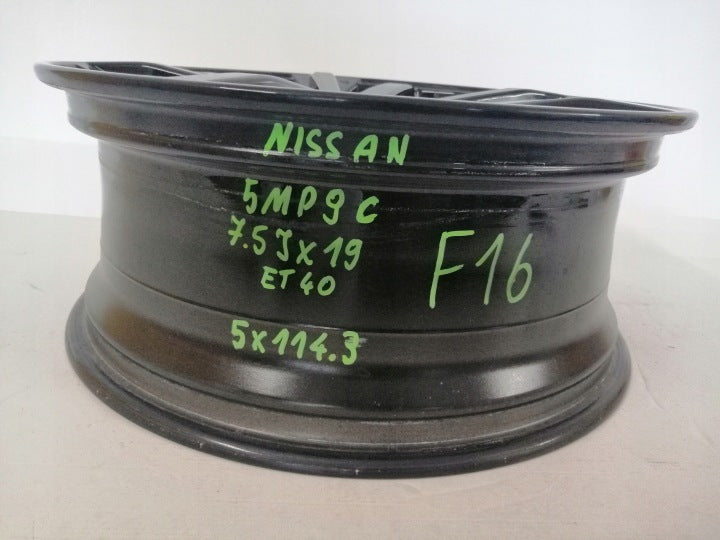 1x Alufelge 19 Zoll 7.5" 5x114.3 40ET Glanz Schwarz Nissan I Rim Wheel FEL1626732825iz