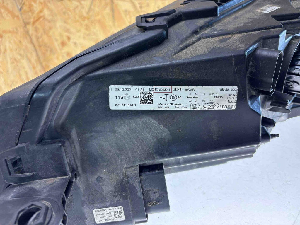 Frontscheinwerfer Skoda Superb III 3V1941016D LED Rechts Scheinwerfer Headlight