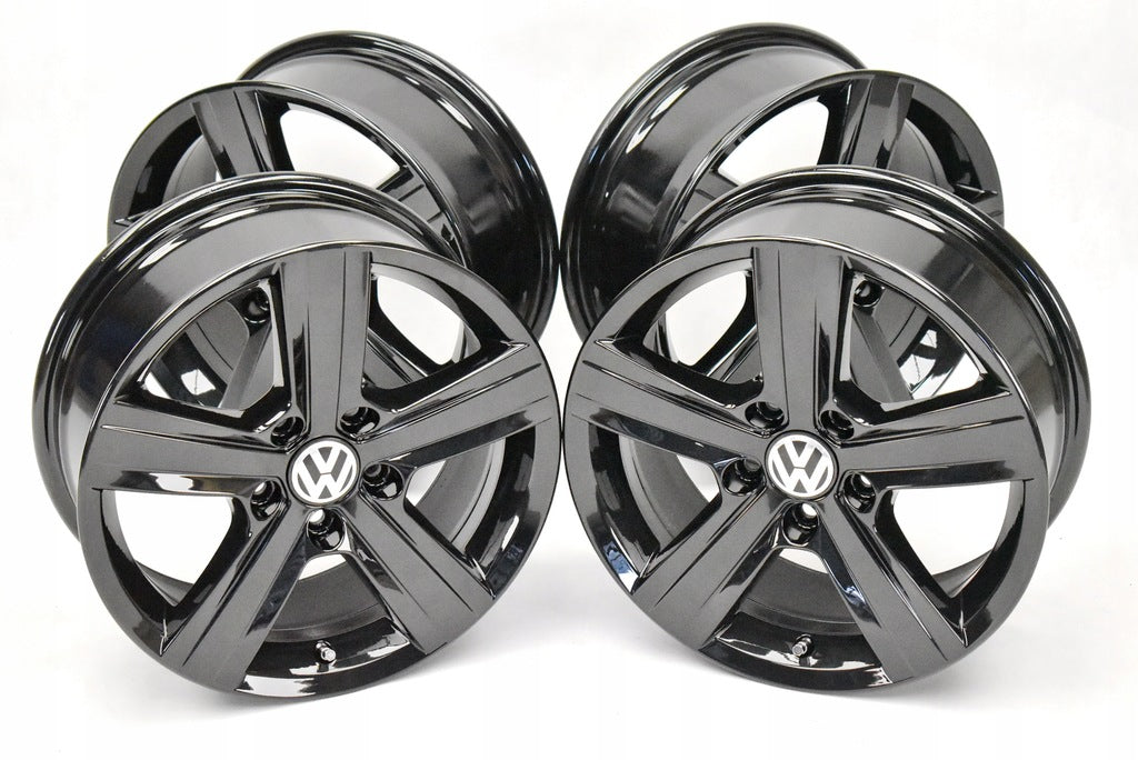 4x Alufelge 16 Zoll 6.5" 5x112 46ET Glanz Schwarz 5G0601025BN VW Touran Jetta FEL3839109937rn