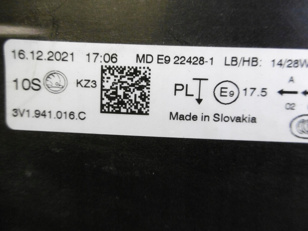 Frontscheinwerfer Skoda Superb III 3V1941016 LED Rechts Scheinwerfer Headlight