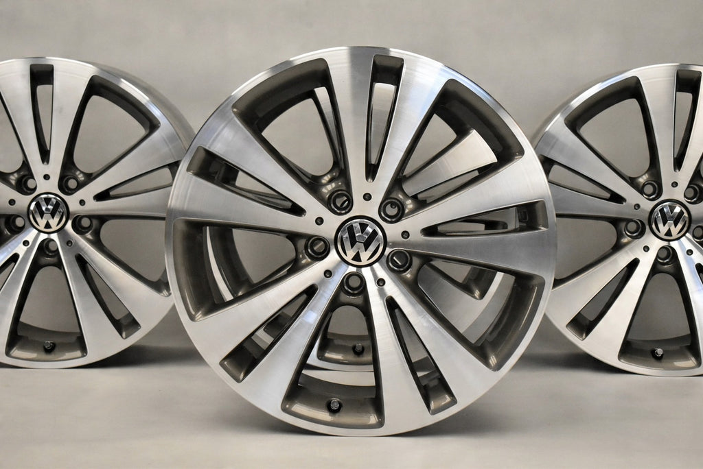 4x Alufelge 18 Zoll 8.0" 5x112 44ET Glanz Graphit 3C0601025 Mg Passat Rim Wheel