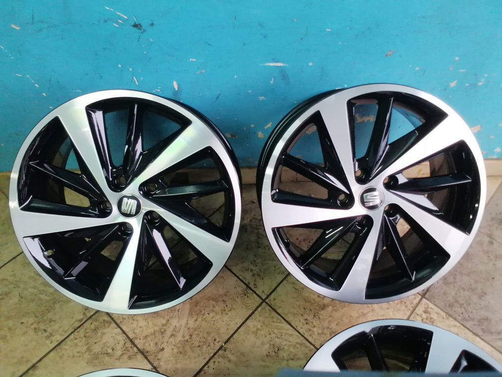 4x Alufelge 18 Zoll 7.5" 5x112 51ET Schwarz 5F0601025E Seat Leon Rim Wheel FEL1736386540jw