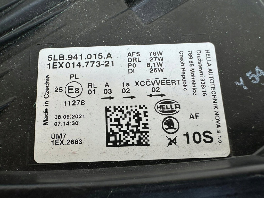 Frontscheinwerfer Skoda Enyaq 5LB941015A Full LED Links Scheinwerfer Headlight