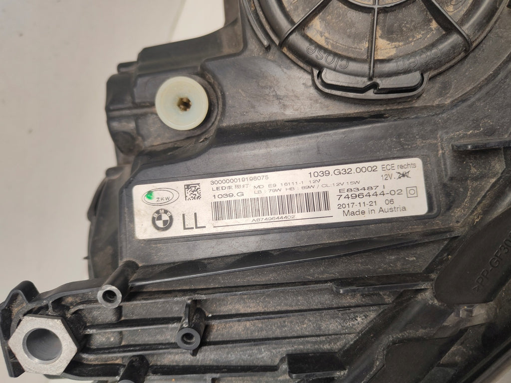 Frontscheinwerfer BMW 6 G32 7496444 LED Rechts Scheinwerfer Headlight