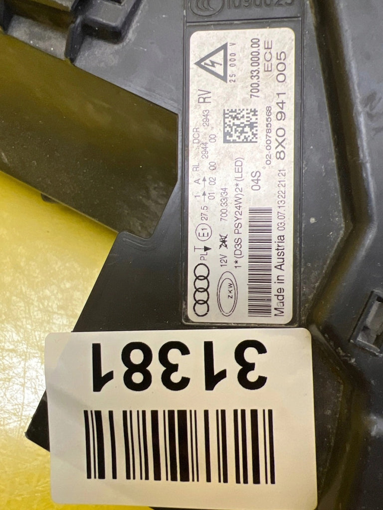 Frontscheinwerfer Audi A1 8X0941005 Xenon Links Scheinwerfer Headlight SCH4510158488ln