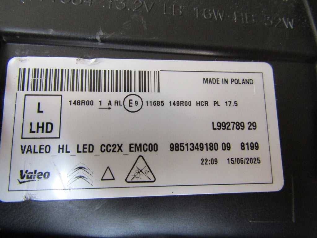 Frontscheinwerfer Citroën C3 Aircross 9851349180 LED Links Headlight SCH2033952926bc