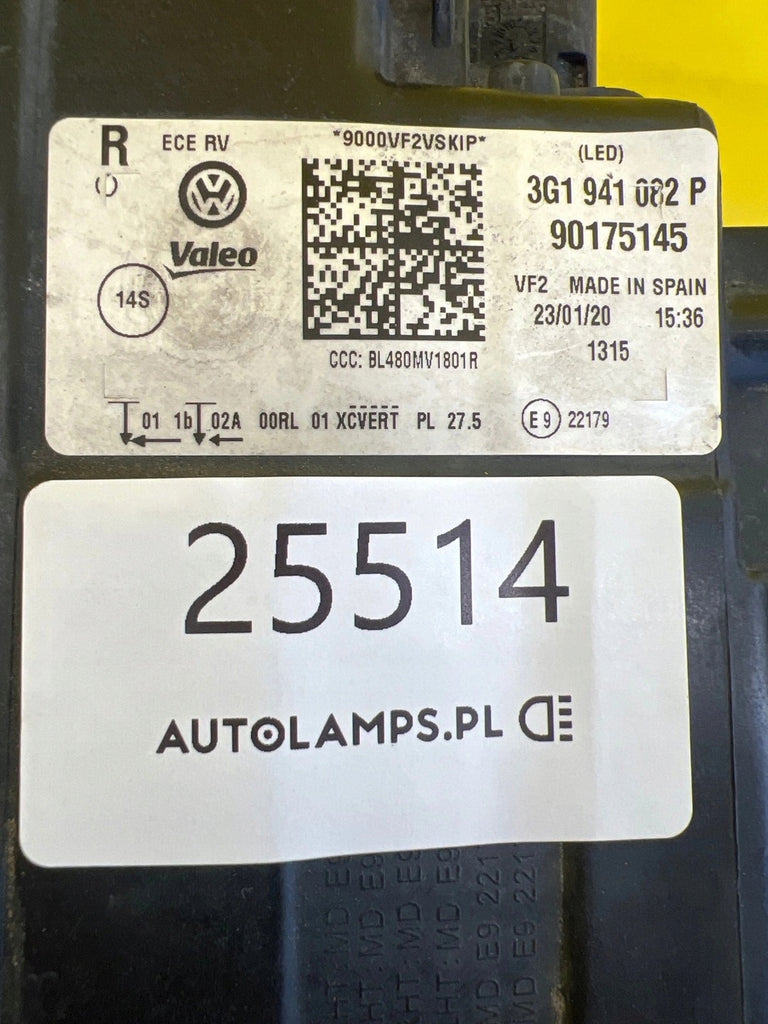 Frontscheinwerfer VW Passat B8 3G1941082P LED Rechts Scheinwerfer Headlight SCH4151821769wl